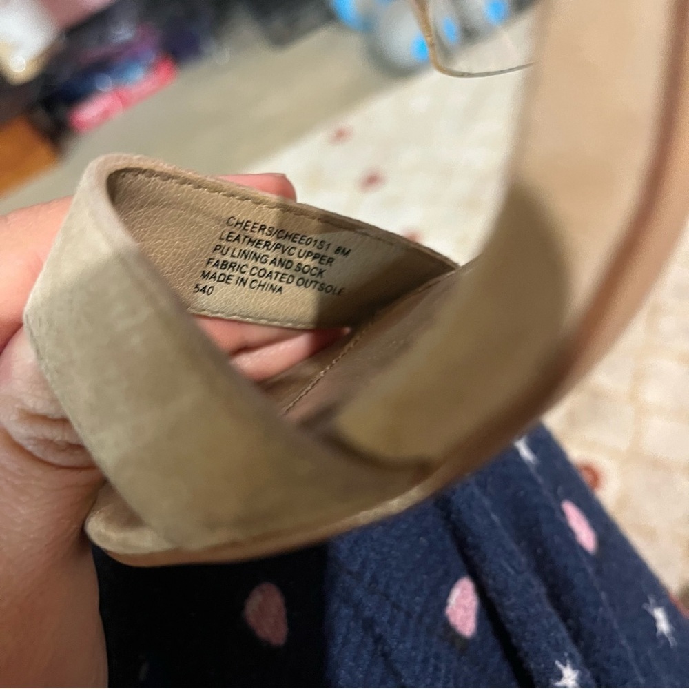 Steve Madden Cheers Sandals Strap Clear Block Heel Women Size 8 Leather Tan - Picture 8 of 8